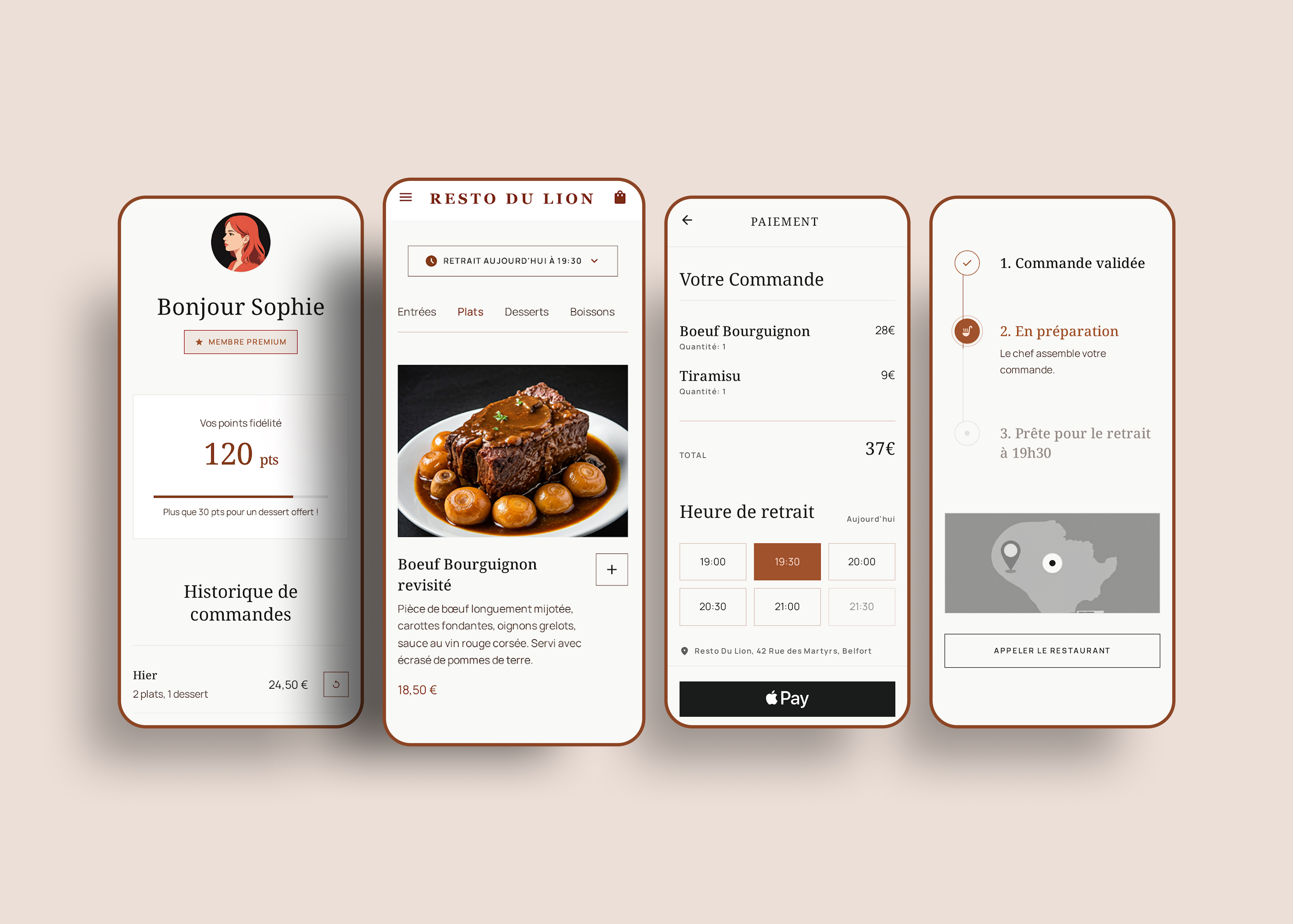 Écrans app — Vue complète de l'application